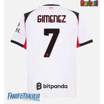 AC Milan Santiago Gimenez #7 Tricou Fotbal Replică 2025-26 Barbati Deplasare